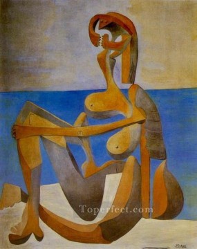Pablo Picasso Painting - Bañista sentado junto al mar 1930 Pablo Picasso